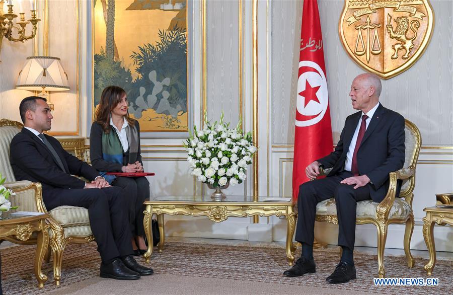 TUNISIA-TUNIS-PRESIDENT-ITALY-FM-MEETING