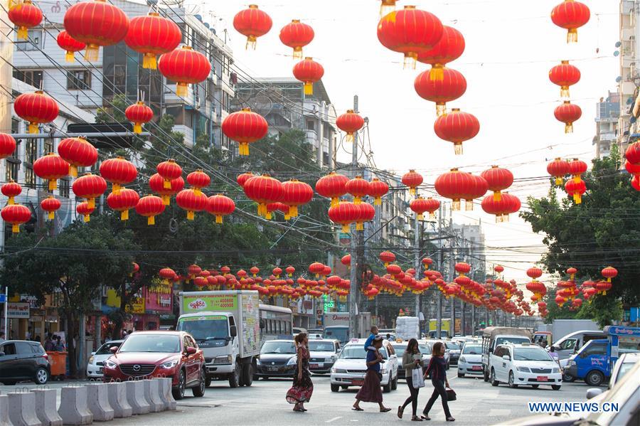 MYANMAR-YANGON-CHINESE NEW YEAR-DECORATION