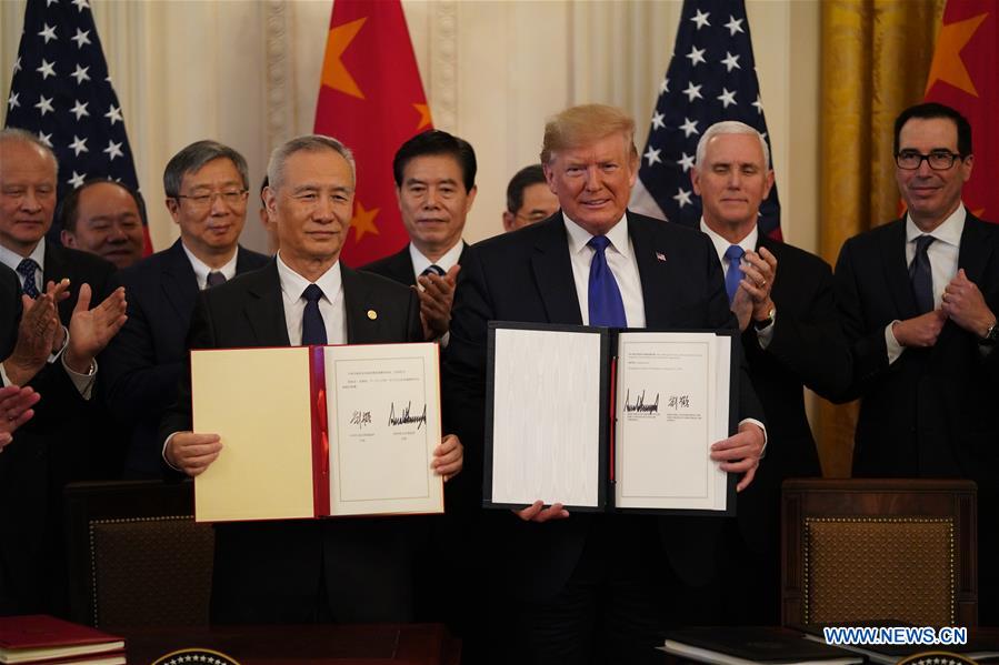 U.S.-WASHINGTON D.C.-CHINA-U.S. PHASE-ONE TRADE DEAL-SIGNING
