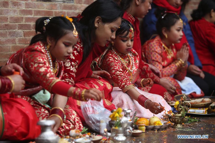 NEPAL-KATHMANDU-CULTURE-BEL BIBAHA CEREMONY