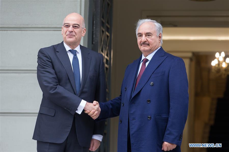 GREECE-ATHENS-FM-LIBYA-LNA COMMANDER-MEETING