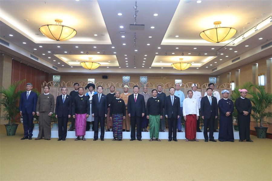 MYANMAR-NAY PYI TAW-CHINA-XI JINPING-LEADERS OF POLITICAL PARTIES-GROUP PHOTO 
