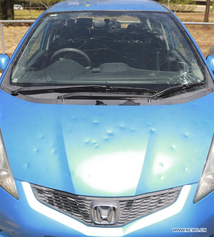 AUSTRALIA-CANBERRA-HAILSTONES-DAMAGE