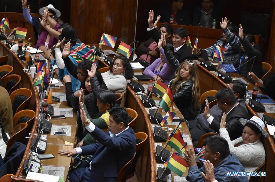 BOLIVIA-LA PAZ-LEGISLATIVE ASSEMBLY-MORALES-RESIGNATION