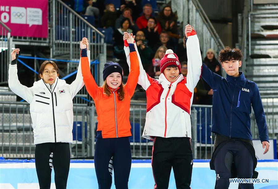(SP)SWITZERLAND-LAUSANNE-WINTER YOG-SHORT TRACK SPEED SKATING-MIXED NOC TEAM RELAY