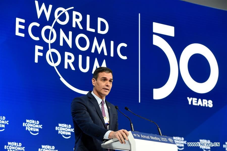 SWITZERLAND-DAVOS-WEF ANNUAL MEETING-SPAIN PM