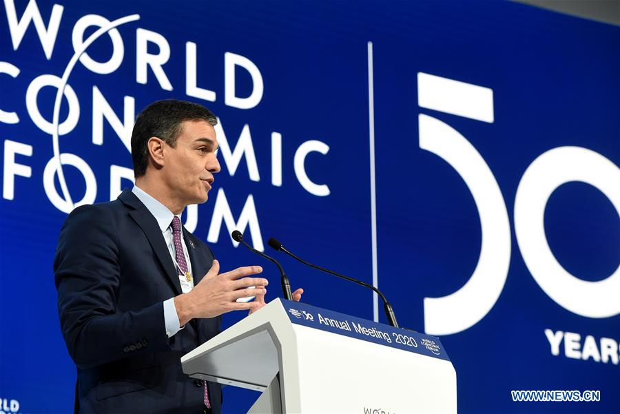 SWITZERLAND-DAVOS-WEF ANNUAL MEETING-SPAIN PM
