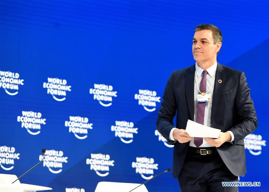 SWITZERLAND-DAVOS-WEF ANNUAL MEETING-SPAIN PM