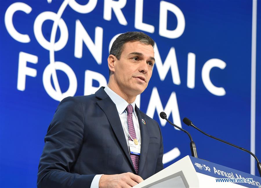 SWITZERLAND-DAVOS-WEF ANNUAL MEETING-SPAIN PM