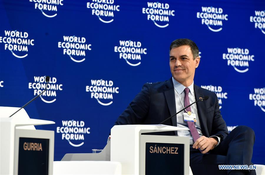 SWITZERLAND-DAVOS-WEF ANNUAL MEETING-SPAIN PM