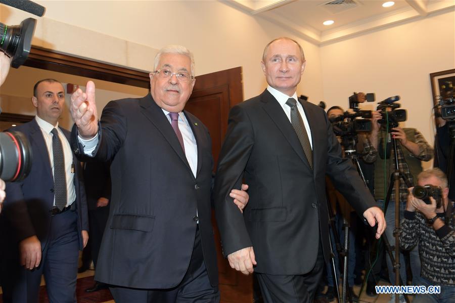 MIDEAST-BETHLEHEM-PALESTINIAN PRESIDENT-RUSSIA-PRESIDENT-MEETING