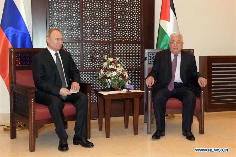 MIDEAST-BETHLEHEM-PALESTINIAN PRESIDENT-RUSSIA-PRESIDENT-MEETING
