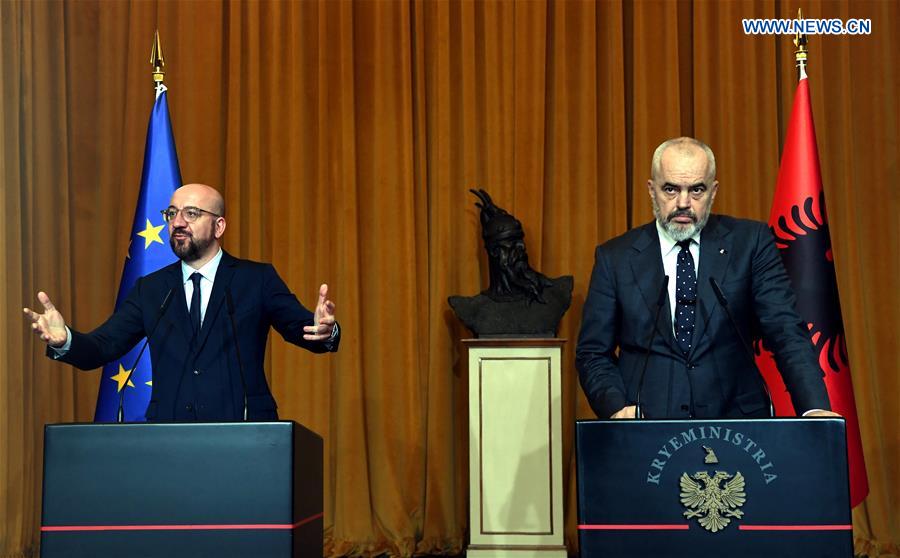 ALBANIA-TIRANA-PM-EUROPEAN COUNCIL-PRESIDENT-MEETING