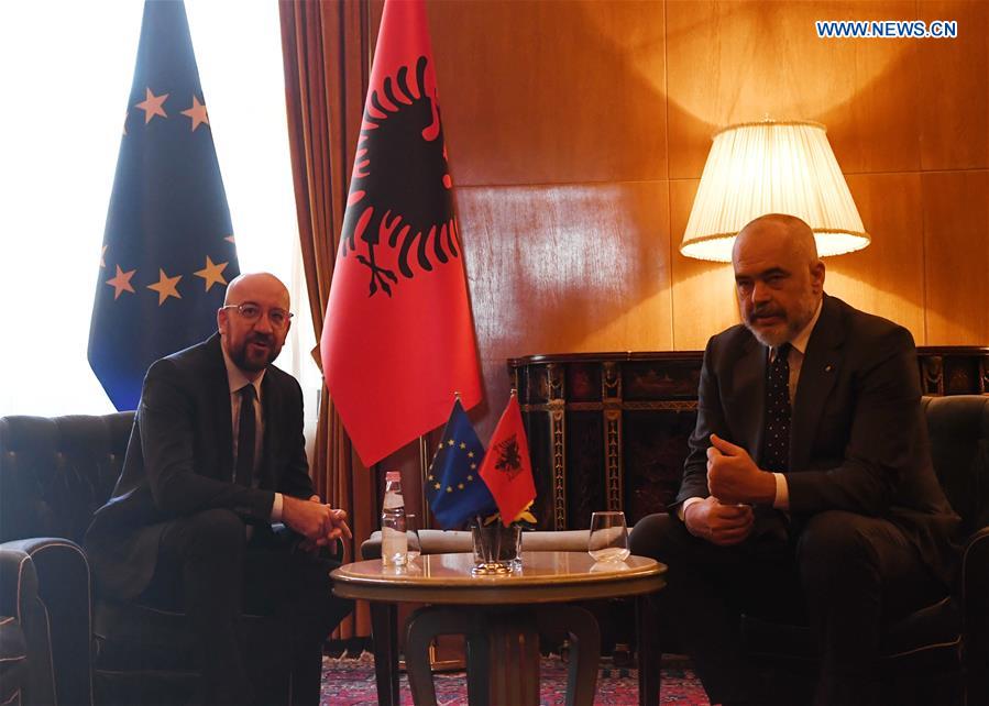 ALBANIA-TIRANA-PM-EUROPEAN COUNCIL-PRESIDENT-MEETING