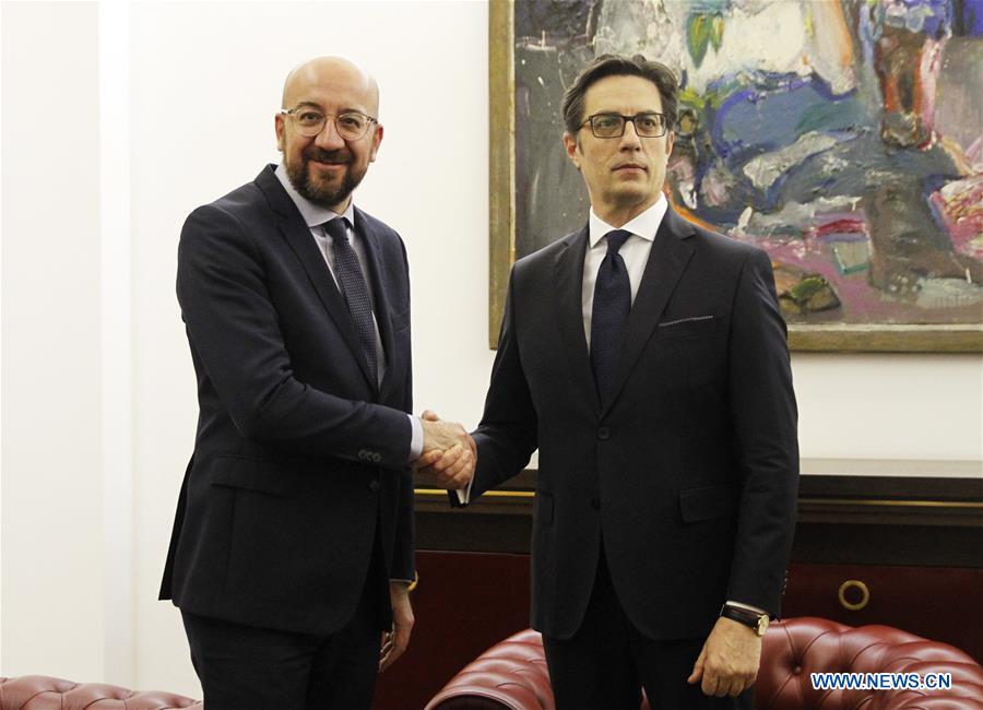 NORTH MACEDONIA-SKOPJE-PRESIDENT-EUROPEAN COUNCIL-PRESS CONFERENCE