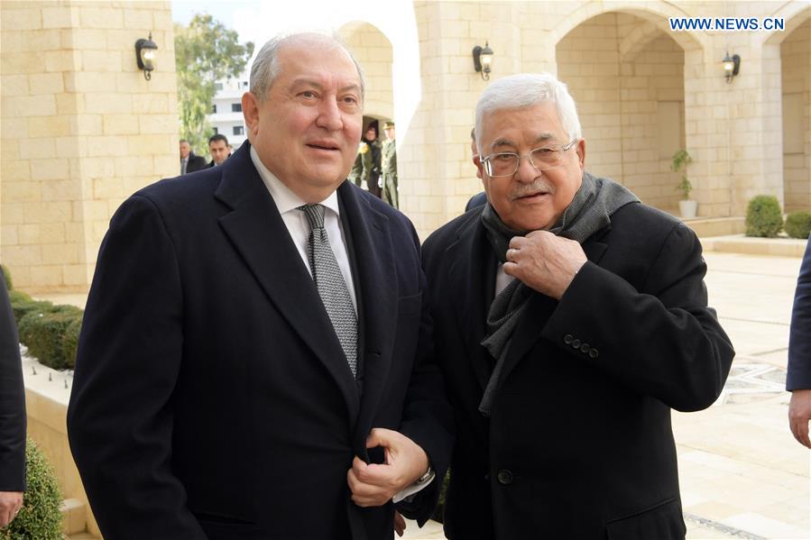 MIDEAST-BETHLEHEM-PALESTINIAN PRESIDENT-ARMENIAN PRESIDENT-MEETING