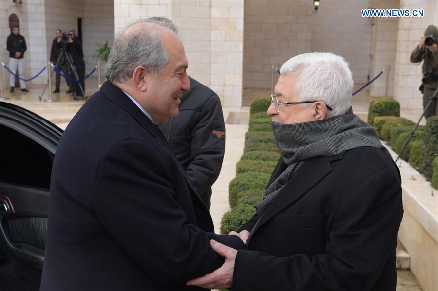 MIDEAST-BETHLEHEM-PALESTINIAN PRESIDENT-ARMENIAN PRESIDENT-MEETING