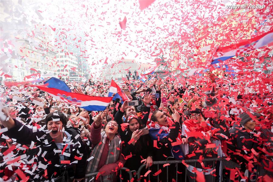 (SP)CROATIA-ZAGREB-MEN'S HANDBALL TEAM-CELEBRATION