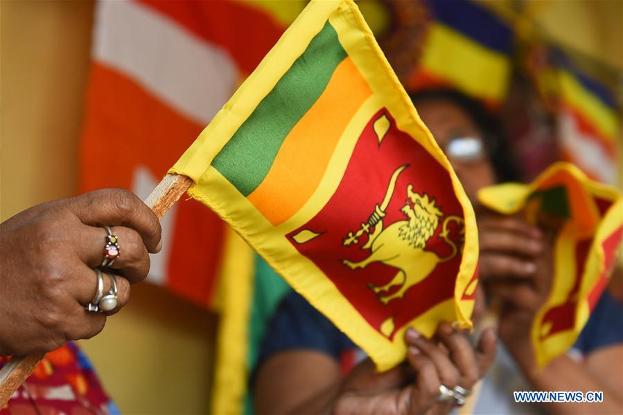 SRI LANKA-COLOMBO-NATIONAL DAY-FLAGS