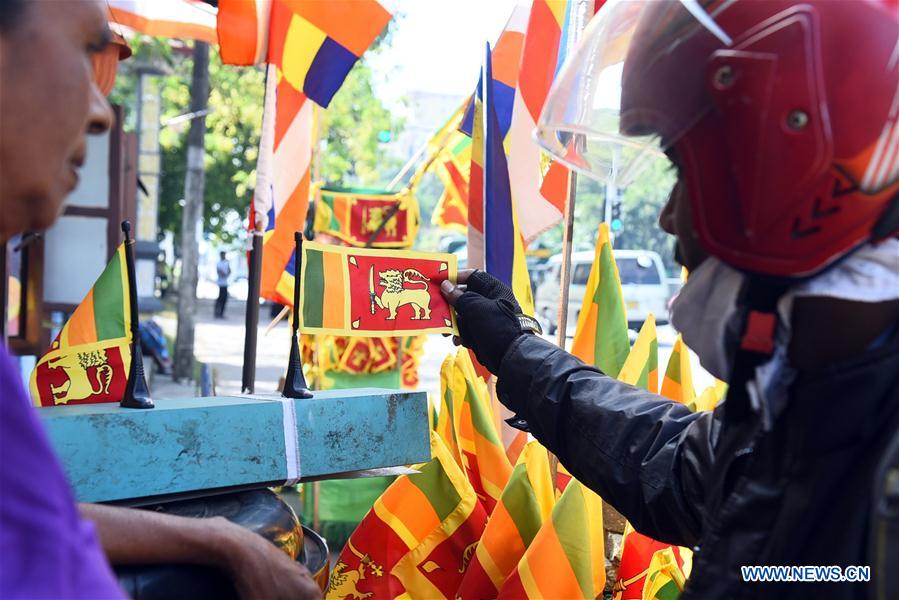 SRI LANKA-COLOMBO-NATIONAL DAY-FLAGS