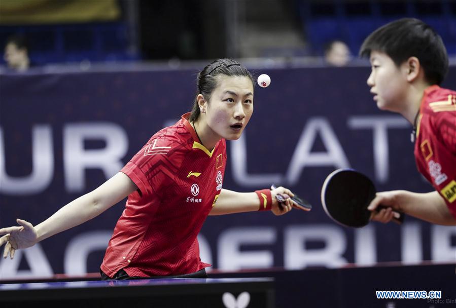 Highlights of women's doubles quarterfinal at 2020 ITTF World Tour