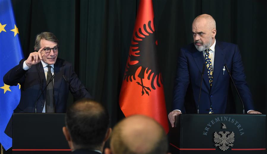 ALBANIA-TIRANA-EUROPEAN PARLIAMENT-PRESIDENT-VISIT