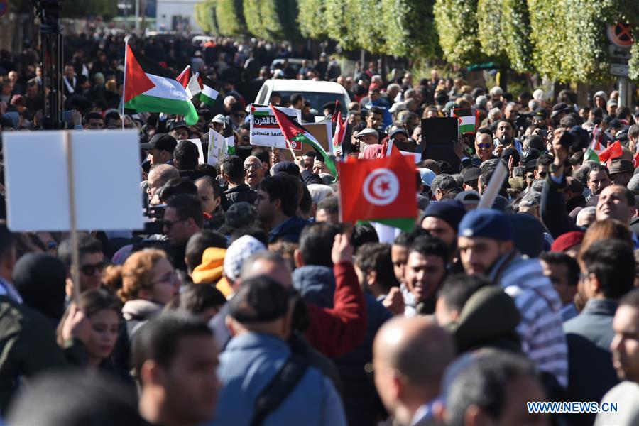 TUNISIA-TUNIS-PROTEST-U.S.-MIDDLE EAST PEACE PLAN