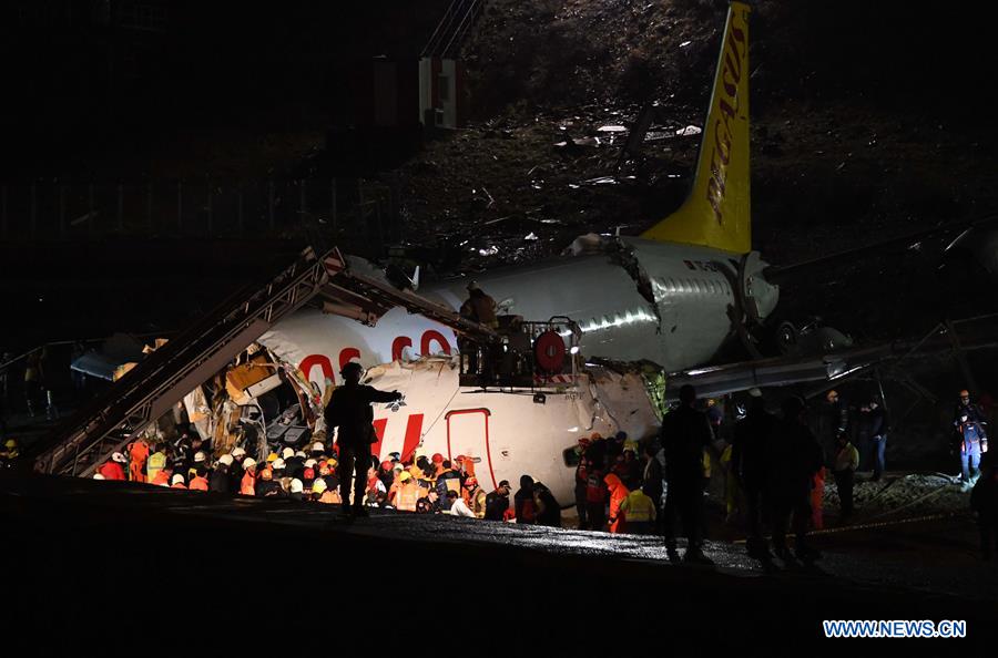 TURKEY-ISTANBUL-PLANE-SLIDING OFF