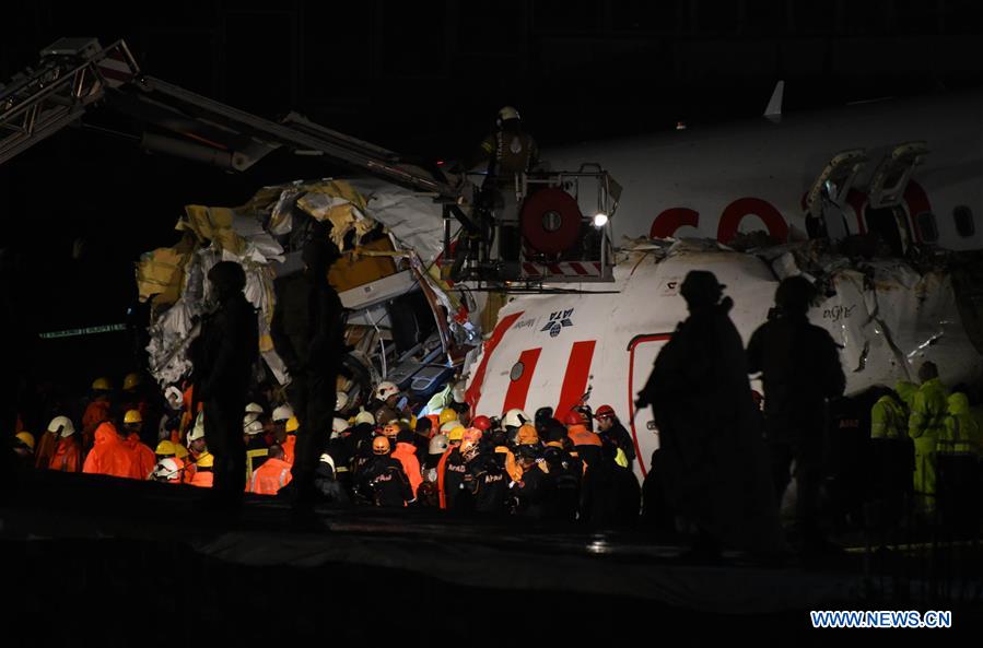TURKEY-ISTANBUL-PLANE-SLIDING OFF