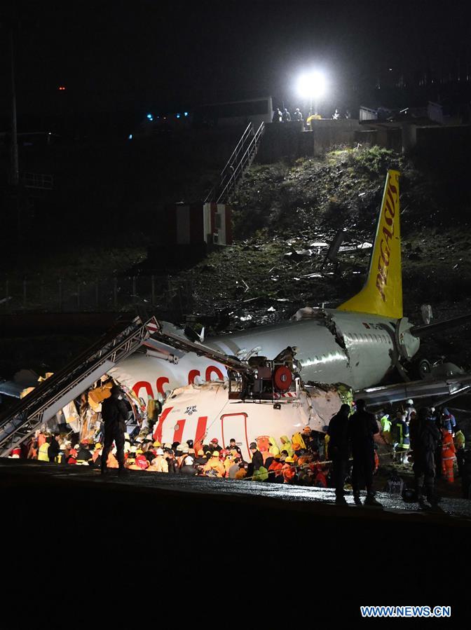 TURKEY-ISTANBUL-PLANE-SLIDING OFF