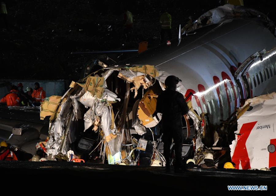 TURKEY-ISTANBUL-PLANE-SLIDING OFF