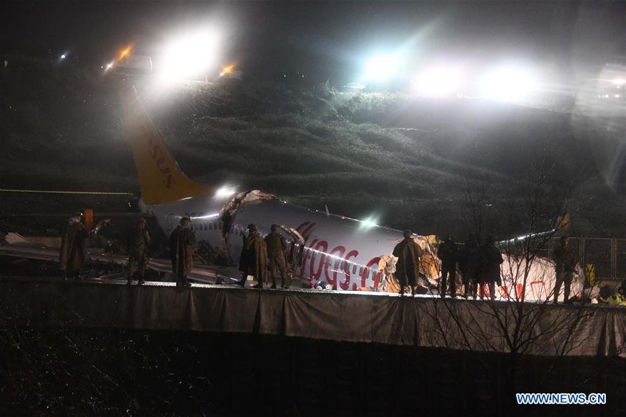 TURKEY-ISTANBUL-PLANE-SLIDING OFF
