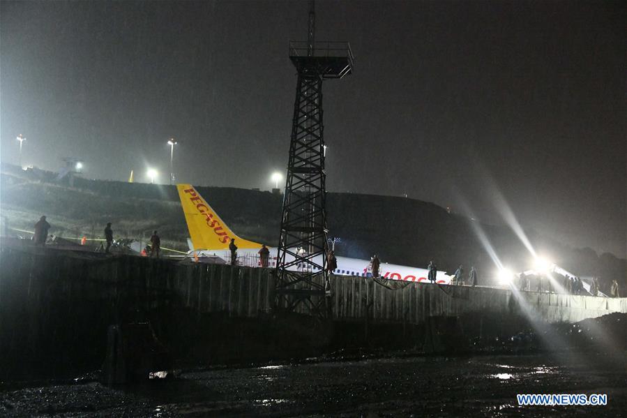 TURKEY-ISTANBUL-PLANE-SLIDING OFF