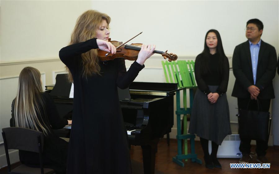 UKRAINE-KIEV-MUSICIANS-CHINA-CORONAVIRUS-SUPPORT