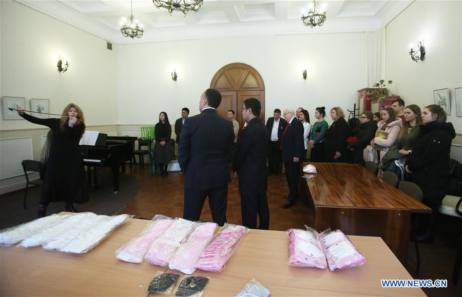 UKRAINE-KIEV-MUSICIANS-CHINA-CORONAVIRUS-SUPPORT