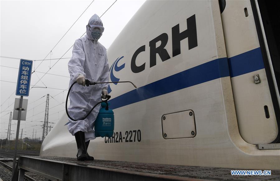 CHINA-GUANGXI-CORONAVIRUS-PREVENTION AND CONTROL-TRAINS-DISINFECTION (CN)