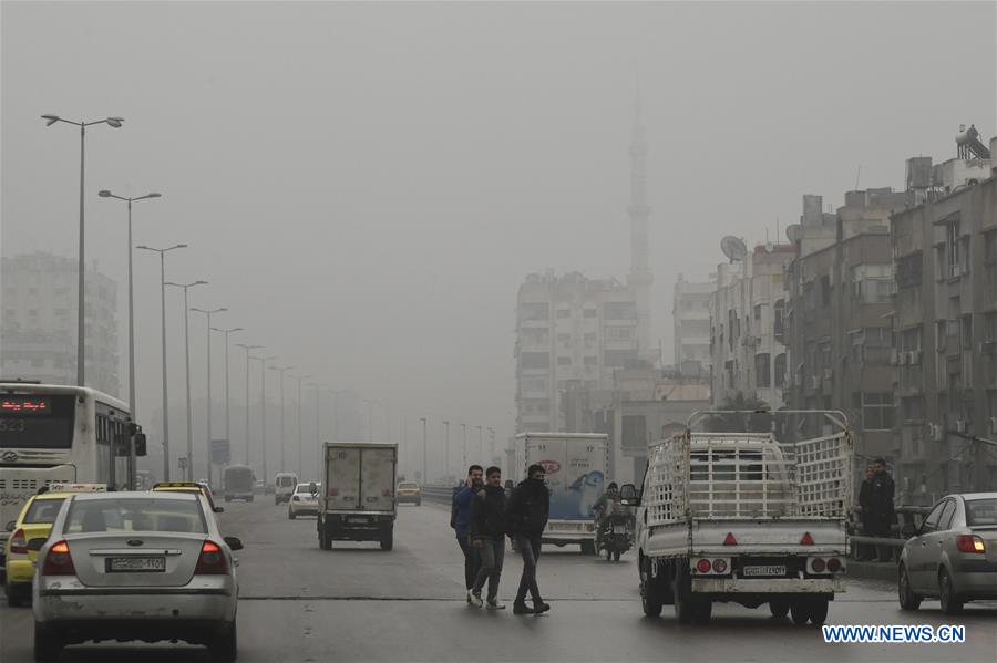 Heavy fog hits Damascus Xinhua English.news.cn