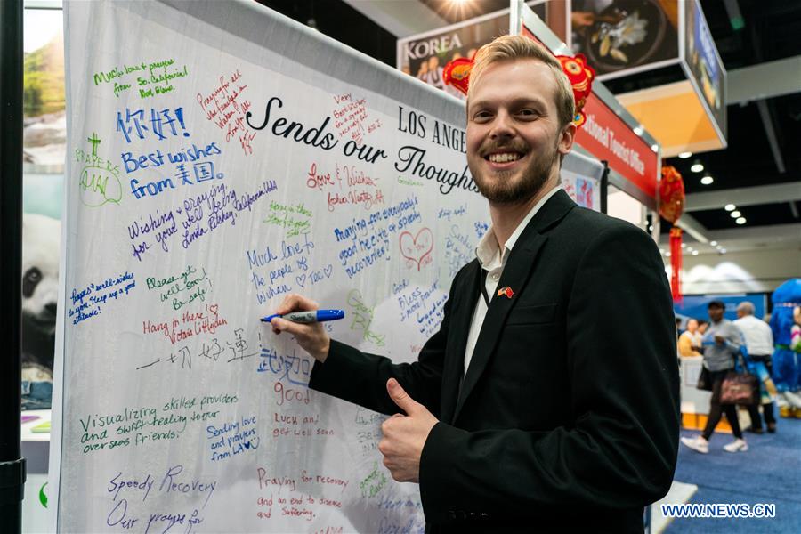 U.S.-LOS ANGELES-TRAVEL AND ADVENTURE SHOW-CHINA-NOVEL CORONAVIRUS-SUPPORT