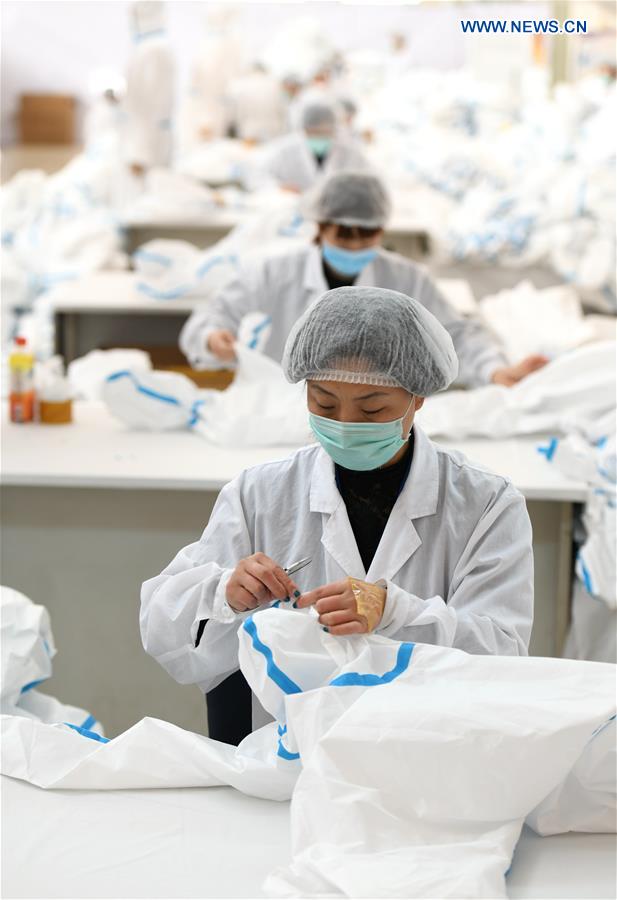 #CHINA-HEBEI-SHIJIAZHUANG-PROTECTIVE SUITS-PRODUCTION (CN)