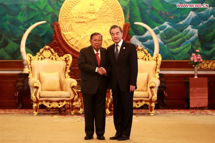 LAOS-VIENTIANE-LAO PRESIDENT-CHINESE FM-MEETING