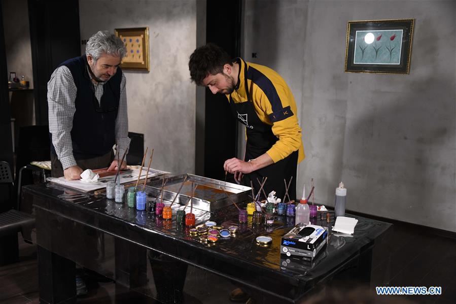 TURKEY-ISTANBUL-MARBLING ART