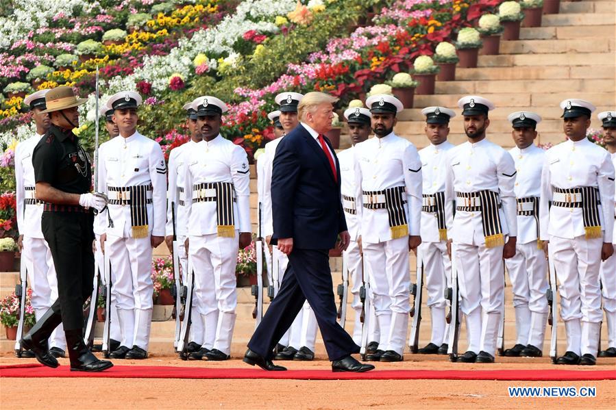 INDIA-NEW DELHI-MODI-TRUMP-RECEPTION