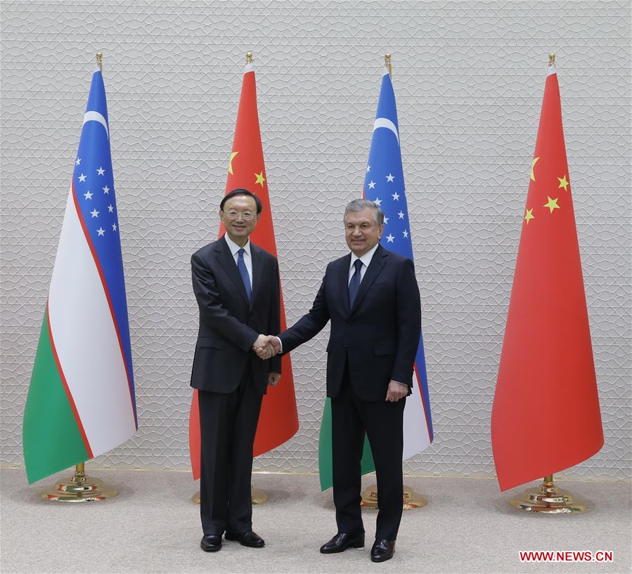 UZBEKISTAN-TASHKENT-PRESIDENT-CHINA-YANG JIECHI-MEETING