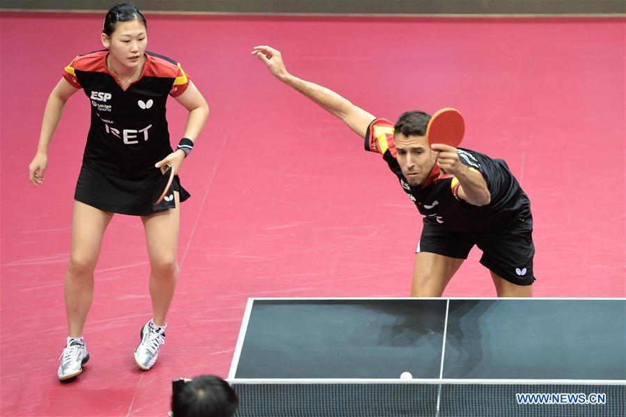 Mixed doubles seimifinal match at 2020 ITTF Qatar Open Xinhua