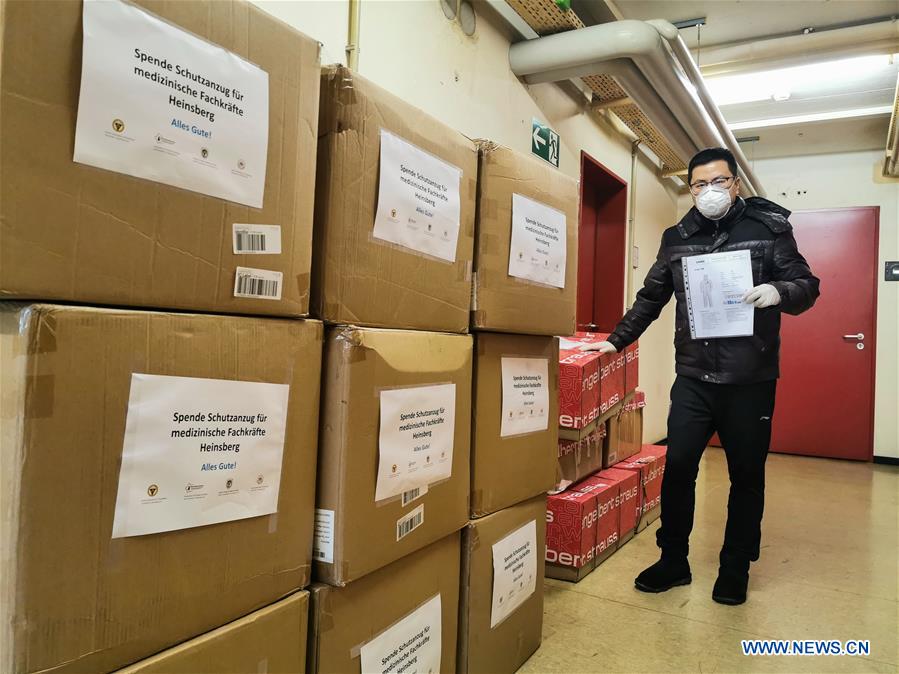 GERMANY-HEINSBERG-OVERSEAS CHINESE-COVID-19-MEDICAL SUPPLIES-DONATION