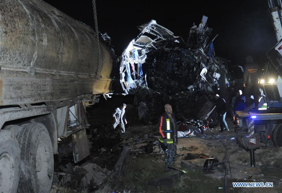 SYRIA-JISR BAGDAD-DAMASCUS-HOMS HIGHWAY-ACCIDENT