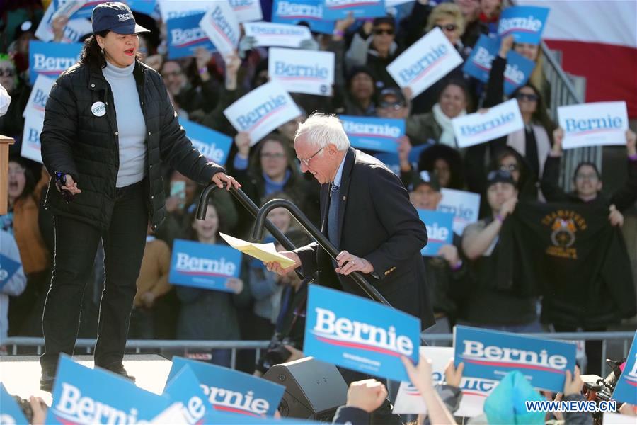 U.S.-CHICAGO-PRESIDENTIAL ELECTION-BERNIE SANDERS-RALLY