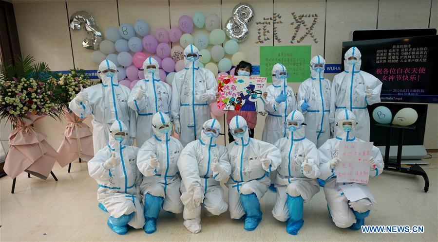 CHINA-HUBEI-WUHAN-MAKESHIFT HOSPITAL-WOMEN'S DAY-PAINTING (CN)