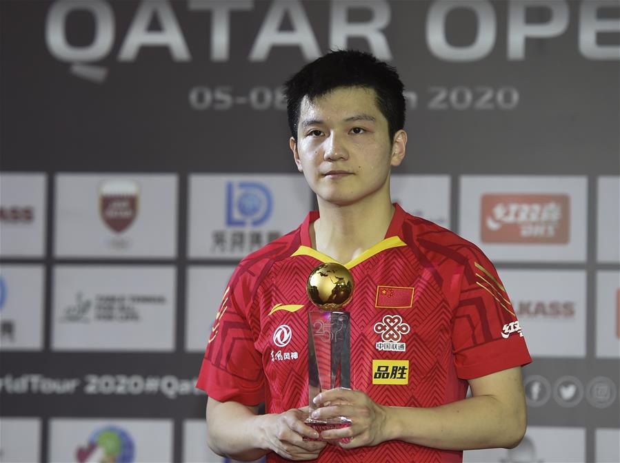 Fan Zhendong wins men's singles final match at 2020 ITTF Qatar Open Xinhua English.news.cn