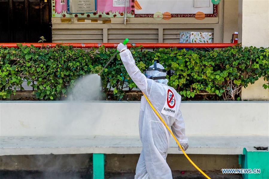 PHILIPPINES-SAN JUAN CITY-SCHOOL-DISINFECTION-COVID-19 PREVENTION